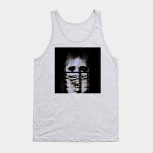 VOID Horror Glitch Art Creepy Zombie Ghost Portrait Tank Top